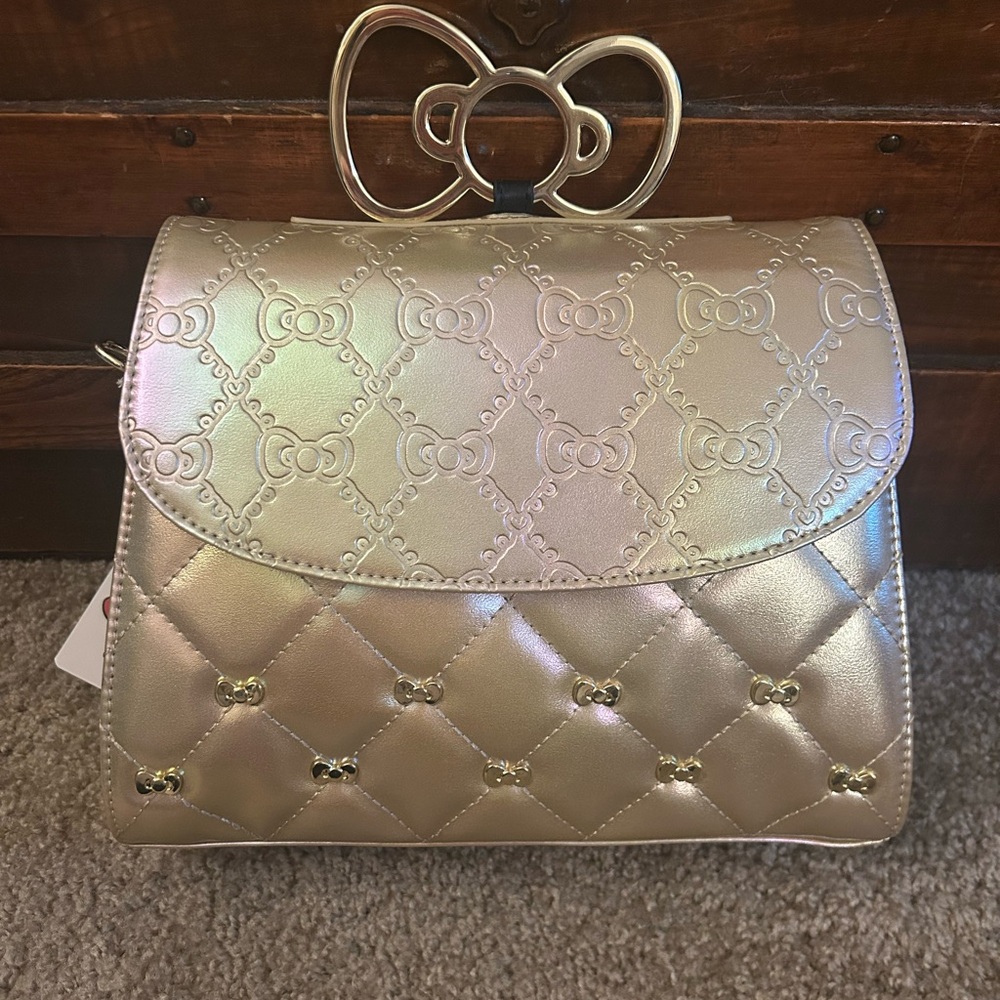 Loungefly Sanrio Hello Kitty 50th Anniversary Gold Crossbody Bag NWT